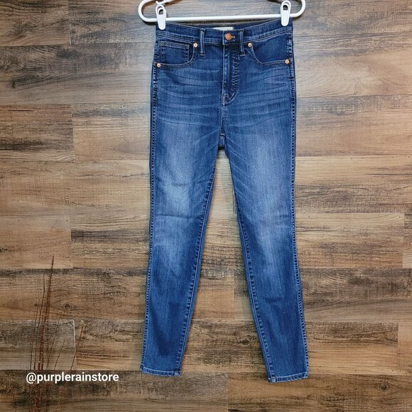 Madewell Jeans 27 Skinny 10" High Rise Medium Dark Wash Tummy Control Stretch - Picture 1 of 11